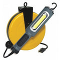 Cord Reel With Hand Lamp, Hand Operated, No Receptacle, 18 AWG, Yellow Reel Color, 50 ft Length (Formerly LumaPro)