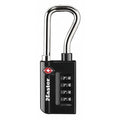 Luggage Padlock, 2 3/8 in, Rectangle, Black