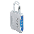 Combination Padlock, 2 1/5in, Rectgle, Slvr