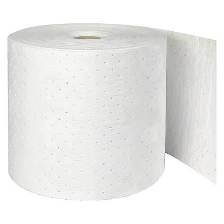 Sorbent Roll, 19 gal, 15 in x 150 ft, Oil, White, Polypropylene