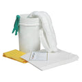Spill Kit, 9 gal Volume Absorbed per Kit, 6 1/2 gal Capacity, Bucket, White, 16
