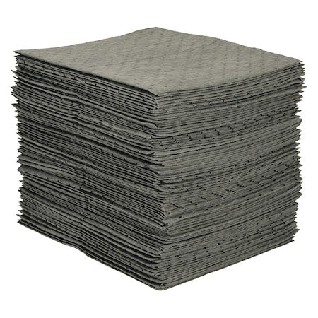 Sorbent Pad, 26 gal, 15 in x 19 in, Universal, Gray, 100 PK