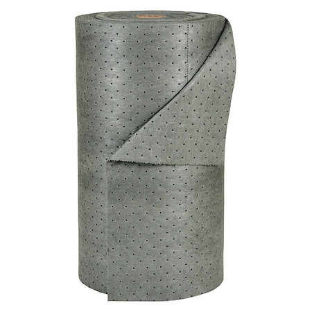 Sorbent Roll, 49 gal, 30 in x 150 ft, Universal, Gray, Polypropylene
