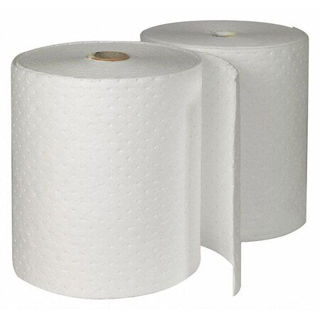 Sorbent Roll, 70 gal, 19 in x 144 ft, Oil, White, Polypropylene