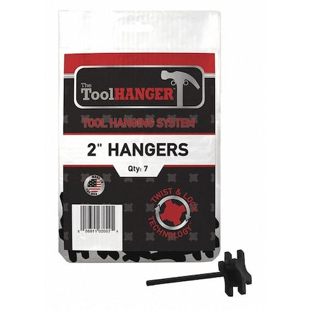 Polypro Plastic, Tool Hanger, Black, PK7