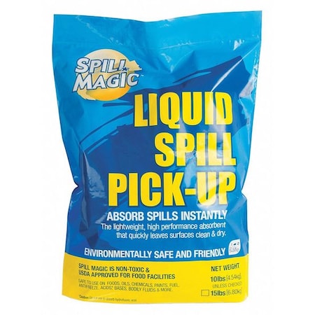 Granular Sorbent, 3 gal Absorbed per Package, 10 lb Bag, Perlite, Not Scented, White