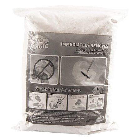 Granular Sorbent, 3 gal Absorbed per Package, 11 lb Bag, Amorphous Alumina Silicate, Not Scented