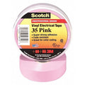 Vinyl Electrical Tape, 35, Scotch, 3/4 in W x 66 ft L, 7 mil thick, Pink