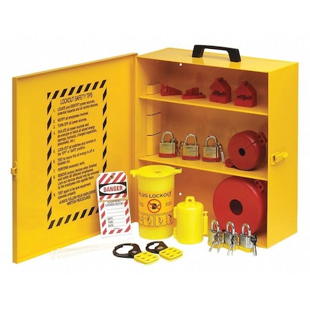 Lockout Station, Black/Yellow, 16" H