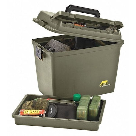 Portable Tool Box, Plastic, Green, 17 in W x 10 in D x 13 in H