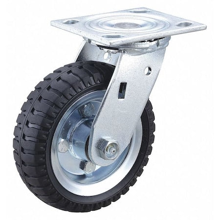 Plate Caster, 6" Wheel Dia., 250 lb. Load
