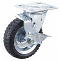 Plate Caster, 6" Wheel Dia., 250 lb. Load