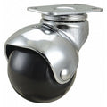 Plate Caster, Swivel, Polyolefin, 2 5/8 in H