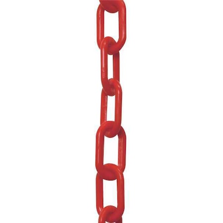 Plastic Chain, Red, 50 ft Length, Gloss