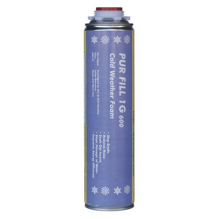 Spray Foam Sealant, Gun Application Method 24 oz, Aerosol Can, Yellow, 7 percent Expansion Ratio