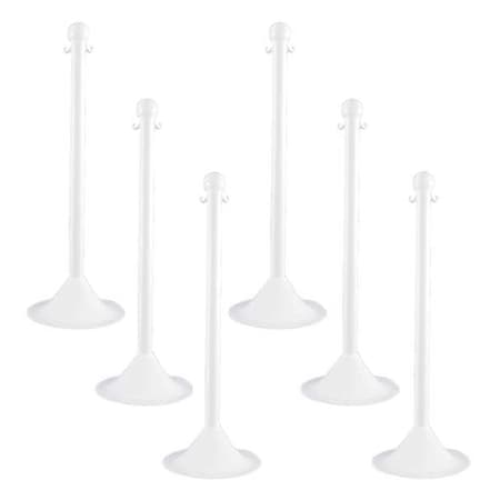 Light Duty Stanchion, 41 In. H, White, PK6