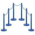 Medium Duty Stanchion and Chain Kit, Blue, 40 in Post Height, Plastic