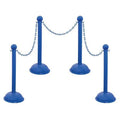 Heavy Duty Stanchion and Chain Kit, Blue, 41 in Post Height, Plastic