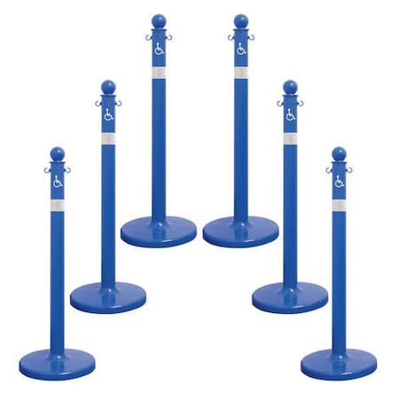 2.5" Diameter Handicapped Stanchion, 6 pk
