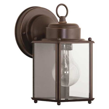Flat Glass 1-Light Wall Lantern, 100 W, Antique Bronze