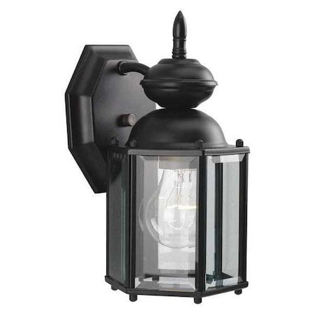 BrassGUARD Small 1-Light Wall Lantern, 100 W, Black