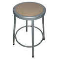 Round Stool, Height Range 24", Hardboard Gray