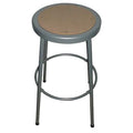 Round Stool, Height Range 24", Hardboard Gray