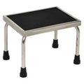 Stainless Steel Foot Stool, 1 Steps, 11 Overall Height, Stainless Steel, Silver