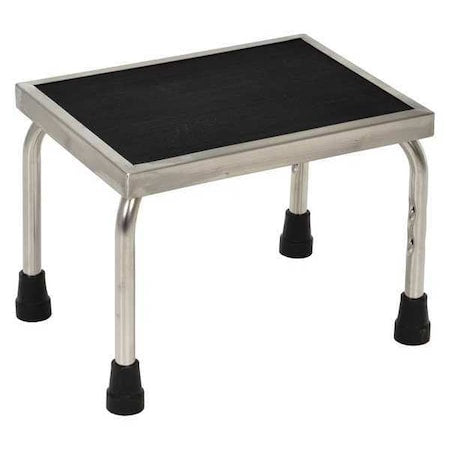 Stainless Steel Foot Stool, 1 Steps, 11 Overall Height, Stainless Steel, Silver