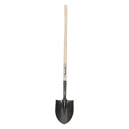 Round Point Shovel, 16 ga 42 in L Wood Handle