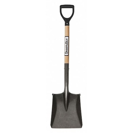 Square Point Shovel, 16 ga 26 in L Hard Wood Handle