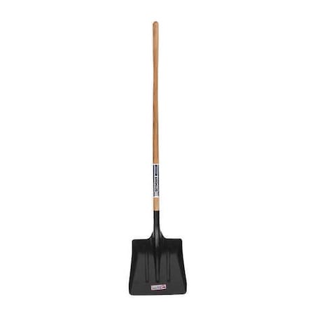 Scoop Shovel, Steel Blade, 54 in L Hard Wood Handle