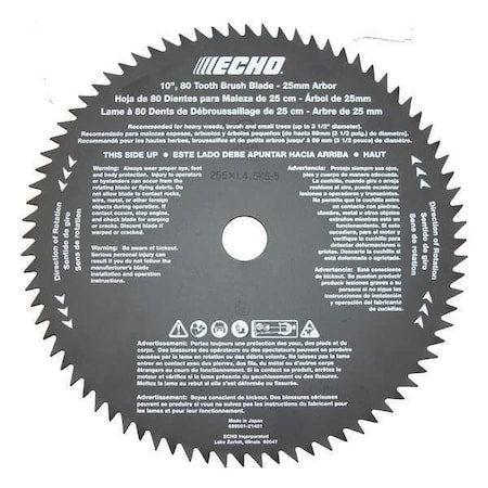 Brush Cutter Blade, 10" Dia., 80 Tooth
