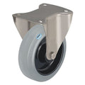 Rgd Plate Caster, Rubber, 3-1/8 in., 330 lb