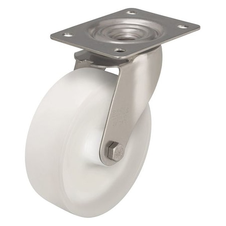 Swivel Plate Caster, Nylon, 5 in., 330 lb., SS