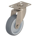 Swivel Plate Caster, Therm Rubber, 4 in., 242 lb.