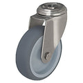Kingpin Swivel Caster, Therm Rubber, 4 in, 242 lb