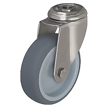 Kingpin Swivel Caster, Therm Rubber, 4 in, 242 lb
