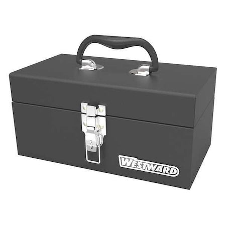 WESTWARD Tool Box, Steel, Black, 12 in W x 6-1/2 in D x 5-1/2 in H