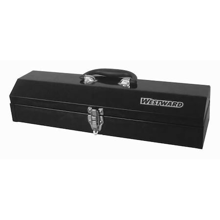 WESTWARD Tool Box, Steel, Black, 19 in W x 4 in D x 6 in H