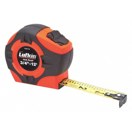 3/4" x 12' Quikread Power Return Yellow Clad Tape Measure