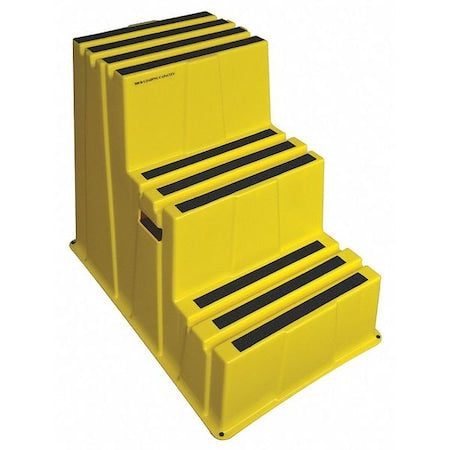 Box Step, 3 Steps, 500 lb Load Capacity, 28 3/4 in Overall Height, Plastic, Yellow