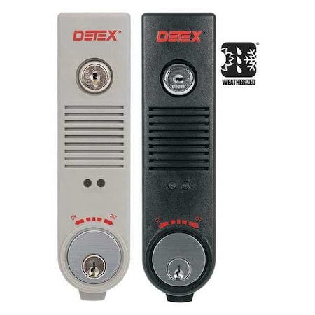 Exit Door Alarm, Gray, Plastic, 100 dB