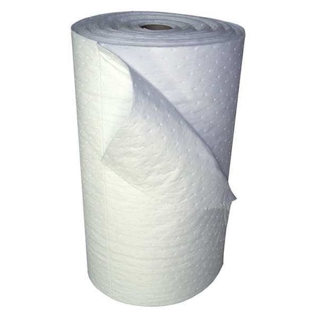 Sorbent Roll, 36 gal, 30 in x 150 ft, Oil, White, Polypropylene