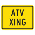 ATV Crossing Traffic Sign, 12 in H, 18 in W, Aluminum, Horizontal Rectangle, T1-1547-EG_18x12