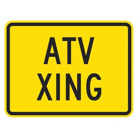 ATV Crossing Traffic Sign, 12 in H, 18 in W, Aluminum, Horizontal Rectangle, T1-1547-HI_18x12