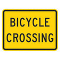 Bicycle Crossing Traffic Sign, 12 in H, 18 in W, Aluminum, Horizontal Rectangle, T1-1550-HI_18x12