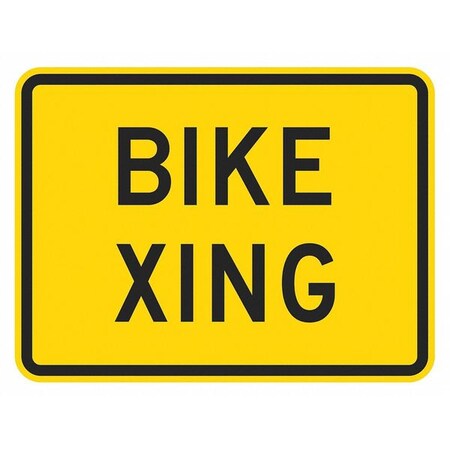 Bike Xing Traffic Sign, 12 in H, 18 in W, Aluminum, Horizontal Rectangle, English, T1-1551-EG_18x12