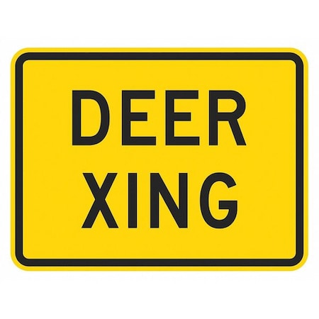 Deer Xing Traffic Sign, 12 in H, 18 in W, Aluminum, Horizontal Rectangle, English, T1-1565-HI_18x12