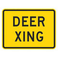 Deer Xing Traffic Sign, 12 in H, 18 in W, Aluminum, Horizontal Rectangle, English, T1-1565-DG_18x12